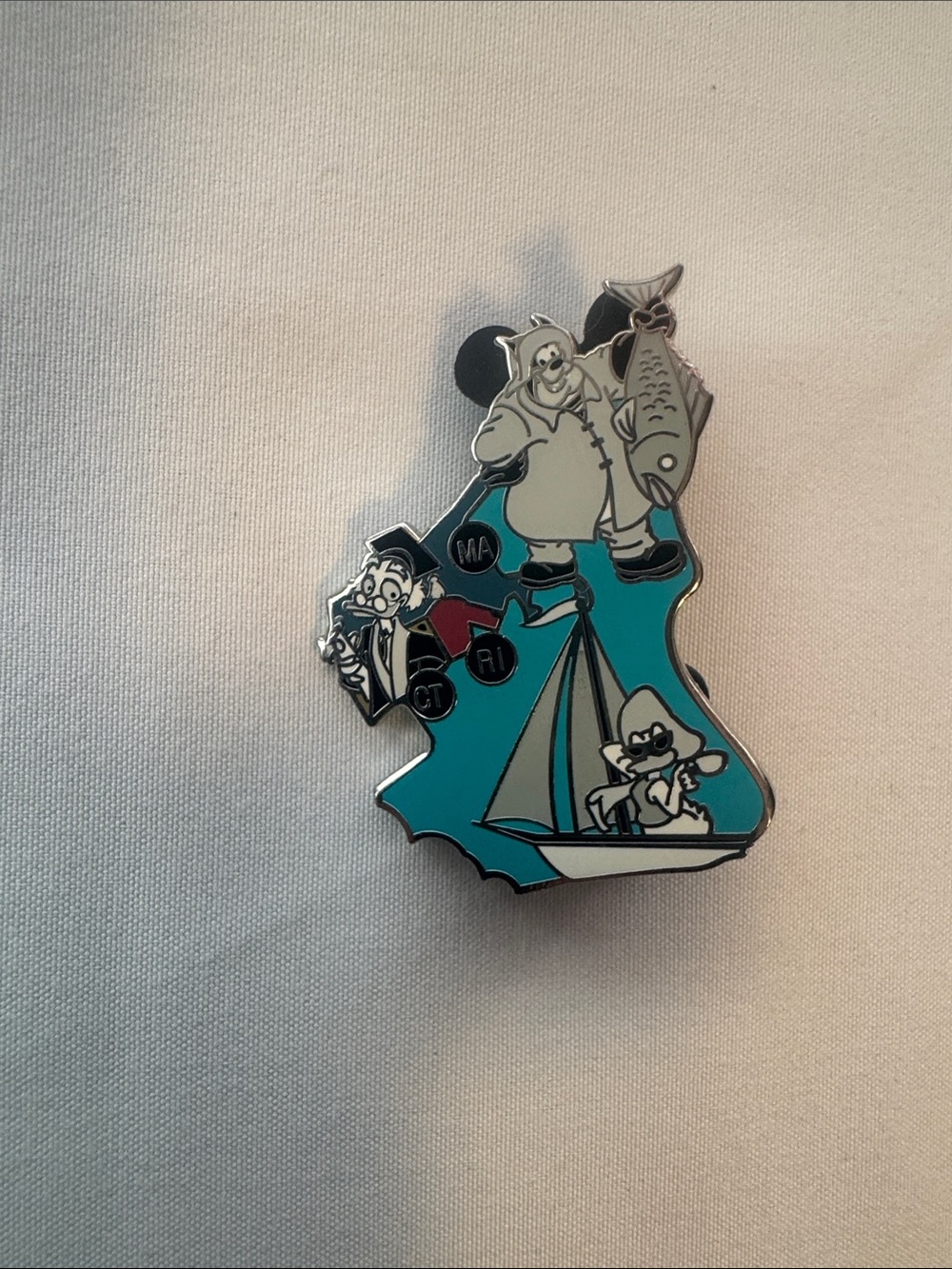 Disney American Adventures Pin Set MA CT RI Pete Daisy Professor Chaser pin